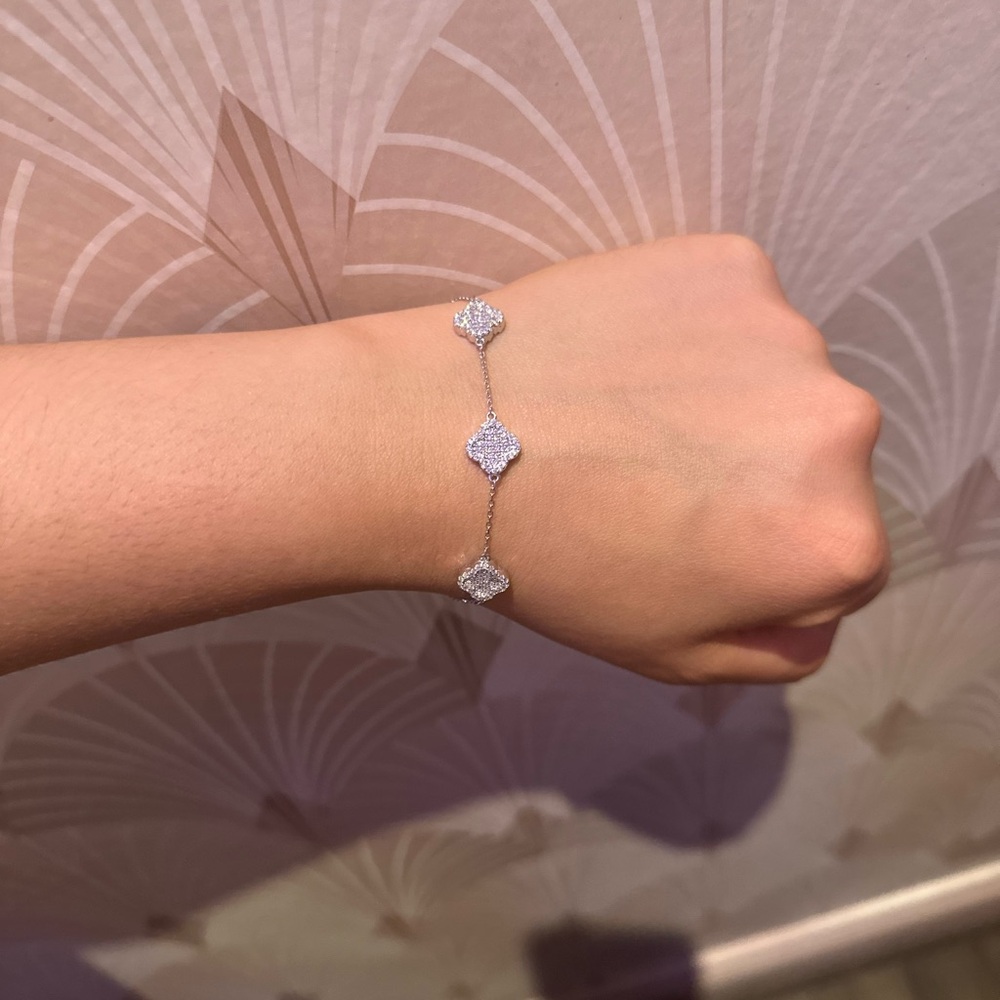 Elegant Silver Diamond Bracelet